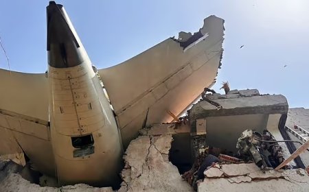 తుర్కియే సైనిక విమానం కుప్పకూలింది – గాల్లో తిరుగుతూ క్షణాల్లో నేలమట్టం (వీడియో