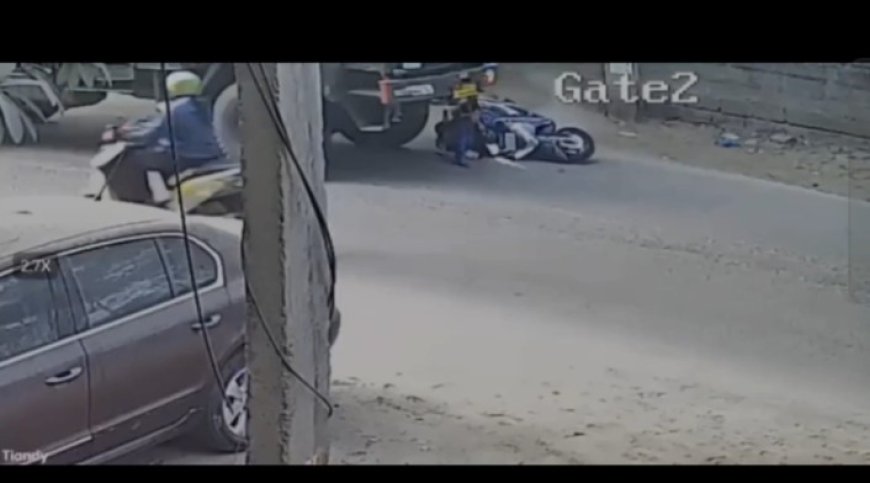 స్కూటీ స్కిడ్ అయింది.... వెనకాల నుంచి ట్రక్..  ఆరేండ్ల బాలుడు అక్కడికక్కడే మృతి.